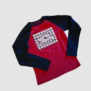 Y2K Tony Hawk Graphic T-Shirt Long Sleeve Baseball Skateboard Cotton Tee Boys XL